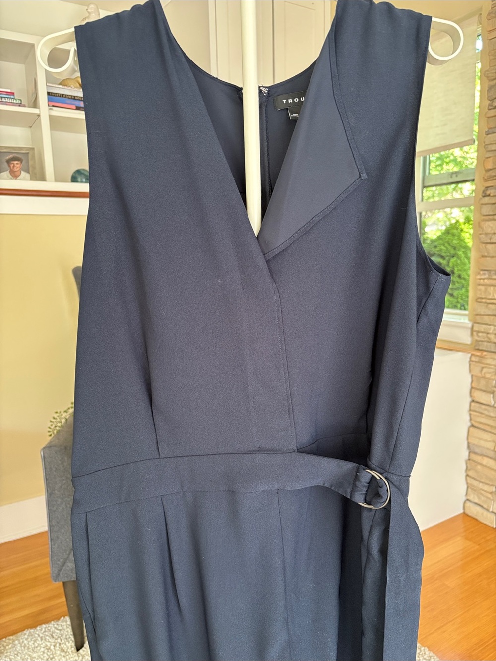 Trouvé Navy Sleeveless V-Neck Jumpsuit with Belt